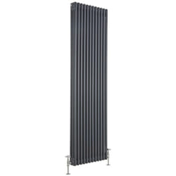 Windsor - Radiateur Rétro Vertical Anthracite à Colonnes - 180cm x 56cm - Hudson Reed