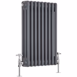 Ajoutez une touche de style vintage a votre espace de vie grâce à ce radiateur horizontal rétro anthractie de la gamme Windso ...