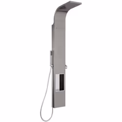 Cette colonne de douche moderne aux quatre fonctions différenciées, est la promesse d'un moment tonique, ou de délassement, a ...