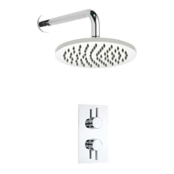 Kit de Douche Thermostatique à Encastrer avec Pomme Murale Ronde Ø20CM - Design Minimaliste - Hudson Reed