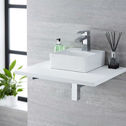 Ensemble Vasque Cubique Suspendue 28 X 28CM & Mitigeur Wick