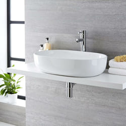 Ensemble Vasque Ovale Otterton 59 x 42.5CM & Grand Mitigeur Monotrou