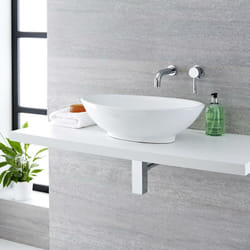 Ensemble Vasque Ovale Kenton 52 x 32CM & Mitigeur Mural Mirage