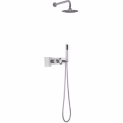 Compact et mininmaliste, cet ensemble réunit un beau mitigeur mural thermostatique à encastrer, avec sa douchette ultrapratiq ...