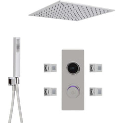 Kit de Douche Thermostatique Digital 3 Fonctions avec Pommeau Encastré Carré - 4 Buses Massages - Hudson Reed