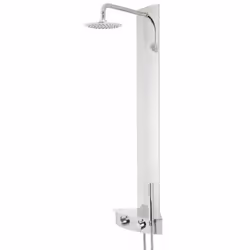 Idéale pour les salles de bains où l'espace est un enjeu, cette colonne de douche thermostatique d'angle allie confort et fon ...