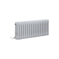 Hudson Reed Windsor - Radiateur Électrique Style Fonte Rétro Horizontal Triple Rang - Blanc - 30 cm x 78.5 cm