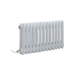 Hudson Reed - Windsor - Radiateur Électrique Style Fonte Rétro Horizontal Double Rang - Blanc - 30 cm x 60.5 cm