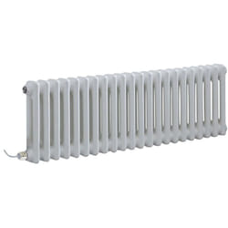 Windsor - Radiateur Électrique Style Fonte Rétro Horizontal Double Rang - Blanc - 30 cm x 101 cm - Hudson Reed