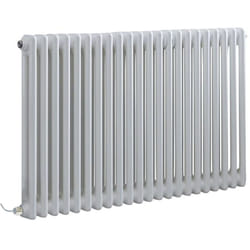 Hudson Reed Windsor - Radiateur Électrique Style Fonte Rétro Horizontal Double Rang - Blanc - 60 cm x 101 cm