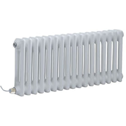 Windsor - Radiateur Électrique Style Fonte Rétro Horizontal Double Rang - Blanc - 30 cm x 78.5 cm - Hudson Reed
