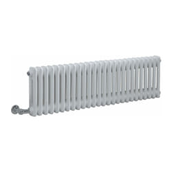 Hudson Reed - Windsor - Radiateur Électrique Style Fonte Rétro Horizontal Double Rang - Blanc - 30 cm x 119 cm