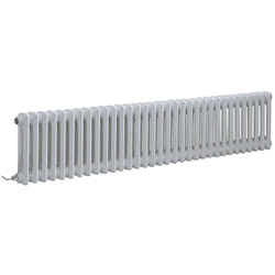 Windsor - Radiateur Électrique Style Fonte Rétro Horizontal Double Rang - Blanc - 30 cm x 150.5 cm - Hudson Reed