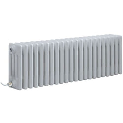 Hudson Reed - Windsor - Radiateur Électrique Style Fonte Rétro Horizontal Quatre Rangs - Blanc - 30 cm x 101 cm