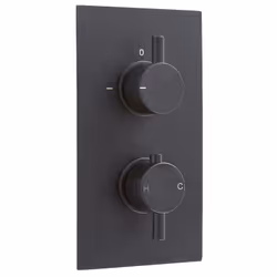 Ajoutez design et efficacité à votre salle de bain grâce à ce mitigeur de douche thermostatique noir mat de la gamme Nox. Car ...