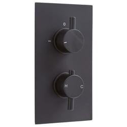 Hudson Reed - Nox - Mitigeur Thermostatique Encastrable Noir - Deux Fonctions Deux Commandes