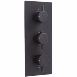 Ajoutez design et efficacité à votre salle de bain grâce à ce mitigeur de douche thermostatique noir mat de la gamme Nox. Car ...