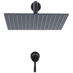 Kit de Douche - Mitigeur Mécanique Encastrable et Pommeau de Douche Carré Noir - 30 x 30cm - Nox