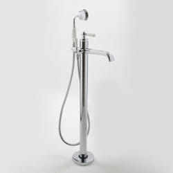 Elizabeth - Robinet Baignoire Îlot Rétro Chromé et Blanc Commande Levier - Hudson Reed