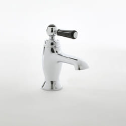 Hudson Reed - Elizabeth - Mitigeur Lavabo Monotrou Rétro Chromé et Noir Commande Levier