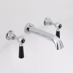 Apportez un aspect rétro à votre salle de bain avec le mélangeur lavabo mural 3 trous Elizabeth. Accentué par une finition ch ...
