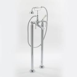 Hudson Reed - Mélangeur Bain Douche Îlot Rétro – Chromé & Blanc – Commandes Leviers - Elizabeth