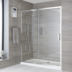 Portland - Porte de Douche Coulissante 100cm - Chromé - Hudson Reed