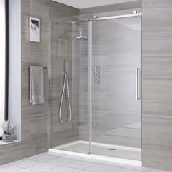 La porte de douche coulissante 120cm Hudson Reed Portland apportera un style élégant et moderne à votre salle de bain. Fabriq ...