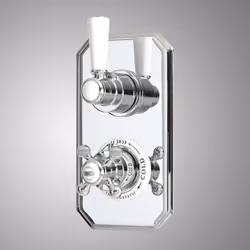 Le mitigeur de douche thermostatique encastré rétro Elizabeth allie parfaitement le style rétro et la fonctionnalité d'une do ...