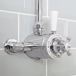 Description générale Donnez un look intemporel et élégant à votre salle de bain avec le mitigeur thermostatique exposé Elizab ...