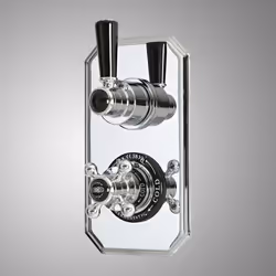Le mitigeur de douche thermostatique encastré rétro Elizabeth allie parfaitement le style rétro et la fonctionnalité d'une do ...
