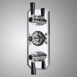 Le design rétro du mitigeur thermostatique encastré à triple fonctions avec inverseur Elizabeth apportera un look rétro à vot ...