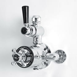 Hudson Reed - Elizabeth - Kit de Douche Rétro - Mitigeur Thermostatique Chromé et Noir