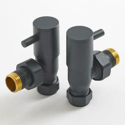 Hudson Reed - Paire de Robinets de Radiateur d'Angle - 15mm - Anthracite