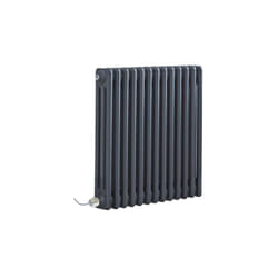Windsor - Radiateur Électrique Style Fonte Rétro Horizontal Triple Rang avec Écran Tactile - Anthracite - 60 cm x 60.5 cm - Hudson Reed