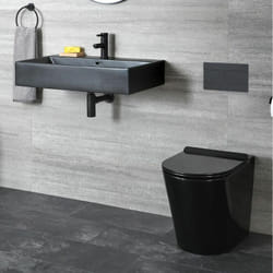 Hudson Reed - Nox - Ensemble wc à Poser et Lavabo Suspendu Noir