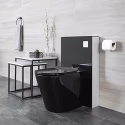 Combinant un style épuré avec des courbes élégantes, le WC à poser avec meuble noir Hudson Reed est le WC qu’il vous faut pou ...