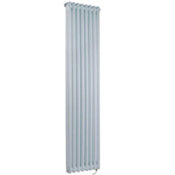 Hudson Reed - Windsor - Radiateur Électrique Style Fonte Rétro Vertical Double Rang avec Écran Tactile - Blanc - 150 cm x 38 cm