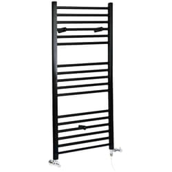 Nox - Sèche-Serviettes Design Mixte Moderne Plat - Noir - 120 cm x 40 cm - Hudson Reed