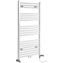 Neva - Sèche-Serviettes Design Mixte Moderne - Raccordement Central - Blanc - 118.8 cm x 60 cm - Hudson Reed