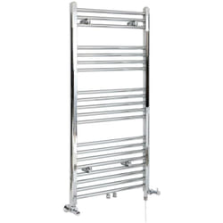 Neva - Sèche-Serviettes Design Mixte Moderne - Raccordement Central - Chromé - 118.8 cm x 60 cm - Hudson Reed