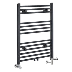 Neva - Sèche-Serviettes Design Mixte Moderne - Raccordement Central - Anthracite - 80.3 cm x 50 cm - Hudson Reed