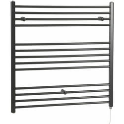 Hudson Reed - Nox - Sèche-Serviettes Design Électrique Moderne Plat - Noir - 100 cm x 100 cm