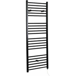 Hudson Reed Nox - Sèche-Serviettes Design Électrique Moderne Plat - Noir - 160 cm x 60 cm