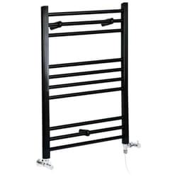Nox - Sèche-Serviettes Design Mixte Moderne Plat - Noir - 80 cm x 50 cm - Hudson Reed