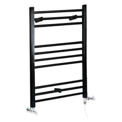 Nox - Sèche-Serviettes Design Mixte Moderne Plat - Noir - 80 cm x 60 cm - Hudson Reed