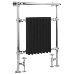 Elizabeth - Sèche- Serviettes Rétro Noir et Chrome – 96cm x 67.5cm - Hudson Reed