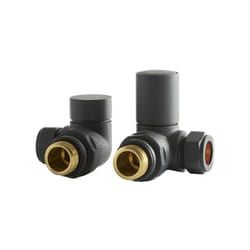 Hudson Reed - Robinets de Radiateur d'Angle (Lot de 2) - Charbon noir