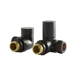 Robinets de Radiateur d'Angle (Lot de 2) - Noir - Hudson Reed