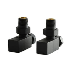 Robinets de Radiateur d'Angle Carré (Lot de 2) - Noir - Hudson Reed